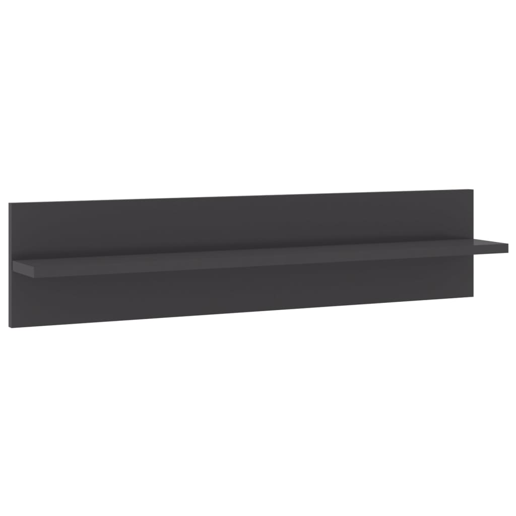 Vegghyller 4 stk høyglans grå 80x11,5x18 cm konstruert tre