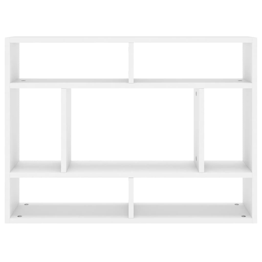 Vegghylle hvit 75x16x55 cm konstruert tre