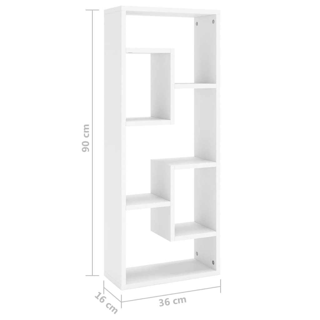 Vegghylle hvit 36x16x90 cm sponplate