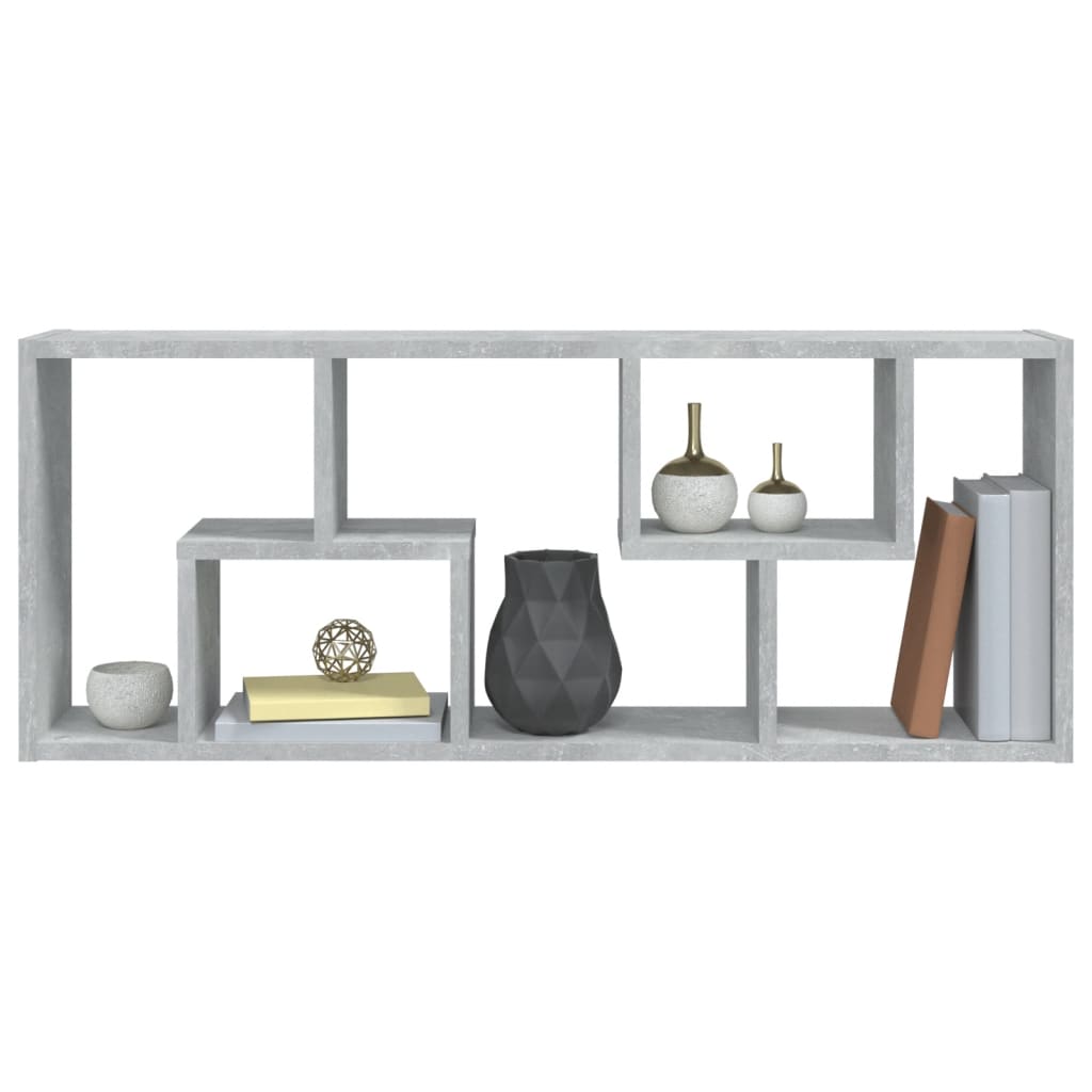 Vegghylle betonggrå 36x16x90 cm konstruert tre