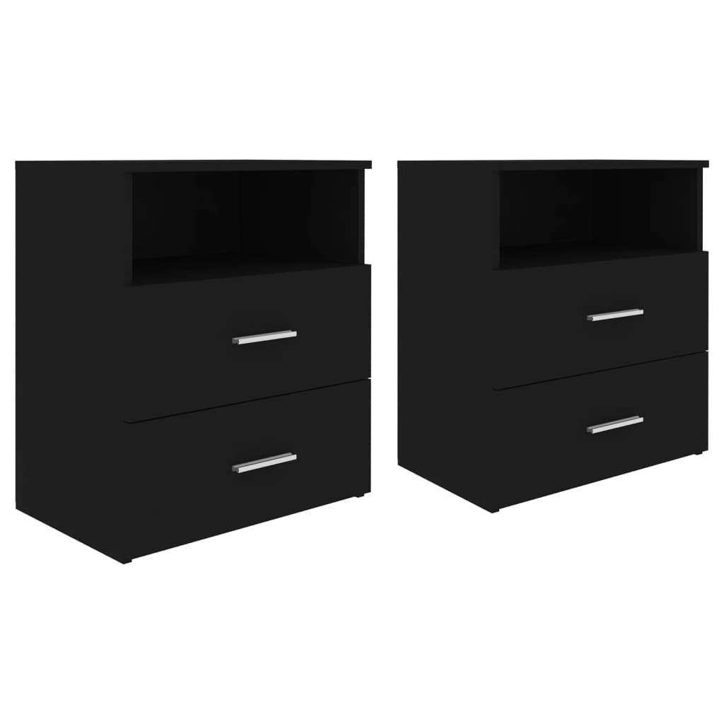 Nattbord 2 stk svart 50x32x60 cm