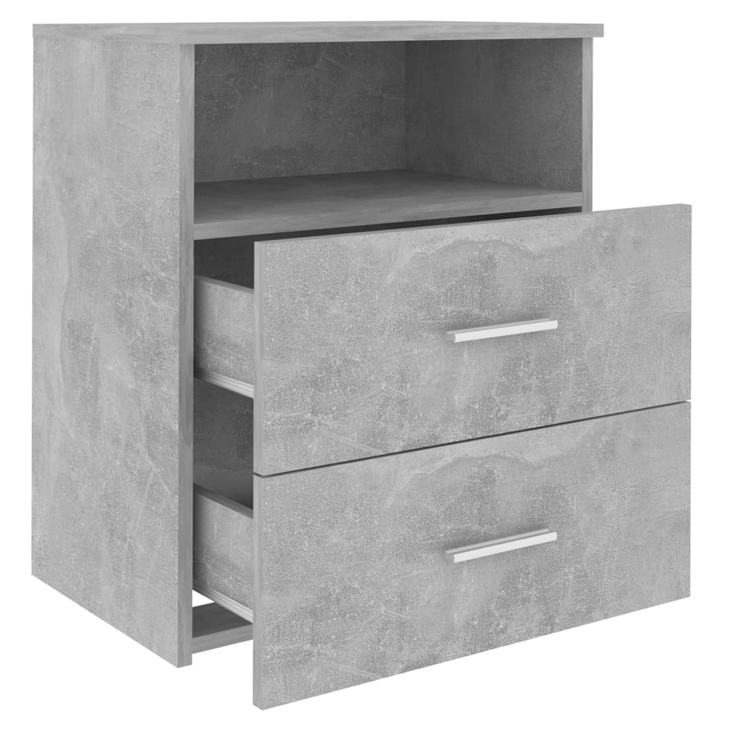 Nattbord 2 stk betonggrå 50x32x60 cm