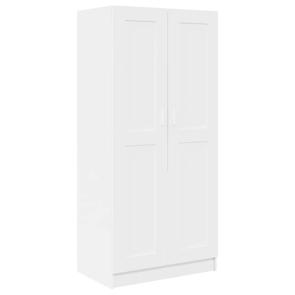 Garderobe hvit 82,5x51,5x180 cm konstruert tre