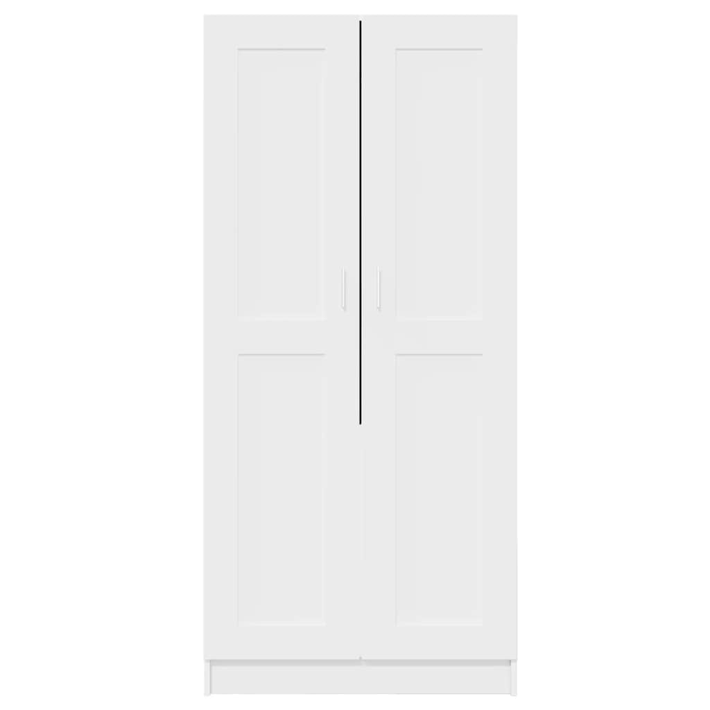 Garderobe hvit 82,5x51,5x180 cm konstruert tre