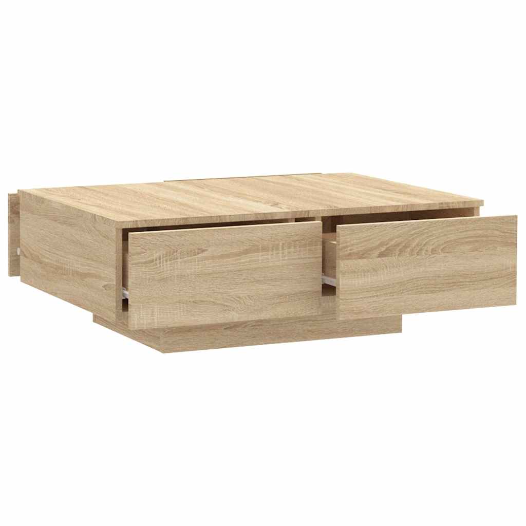 Salongbord sonoma eik 90x60x31 cm konstruert tre
