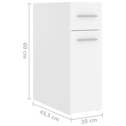 Apotekskap hvit 20x45,5x60 cm konstruert tre