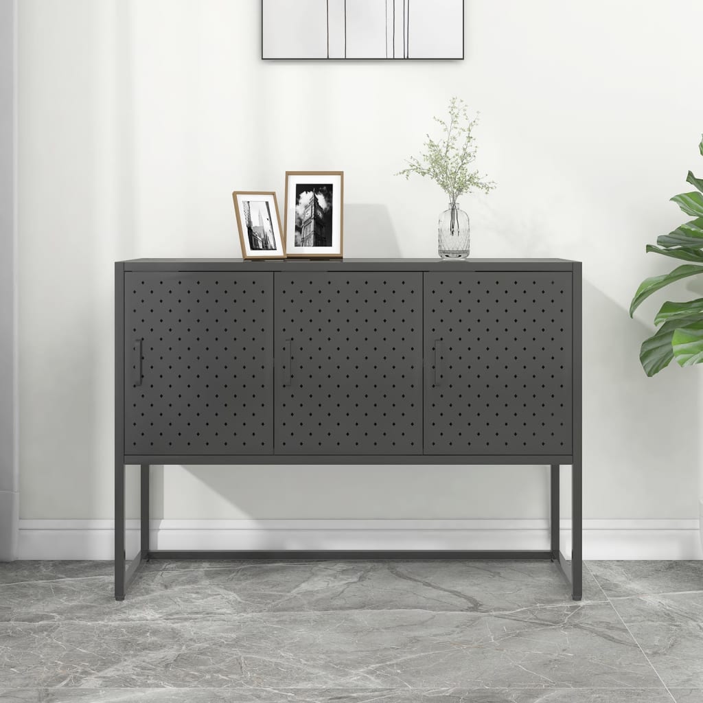 Skjenk antrasitt 105x35x75 cm stål