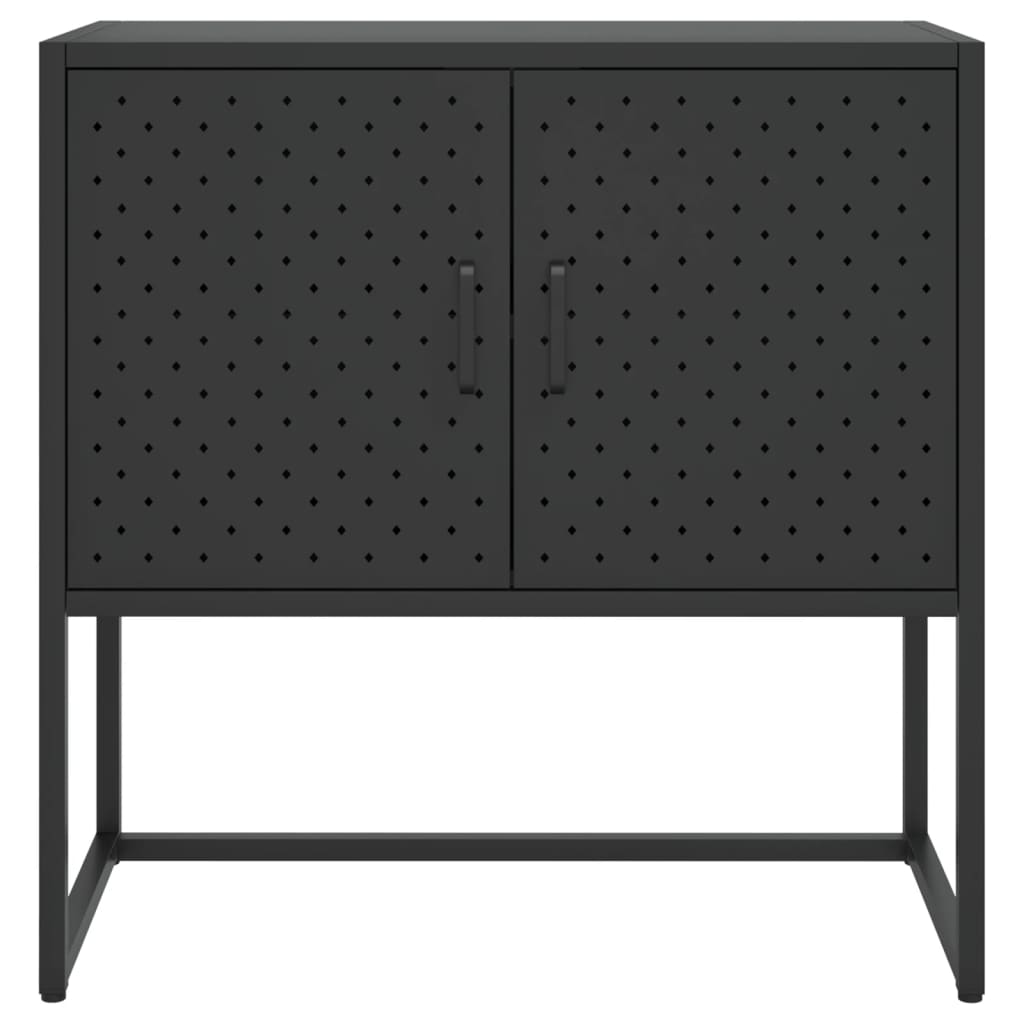 Skjenk svart 75x35x75 cm stål