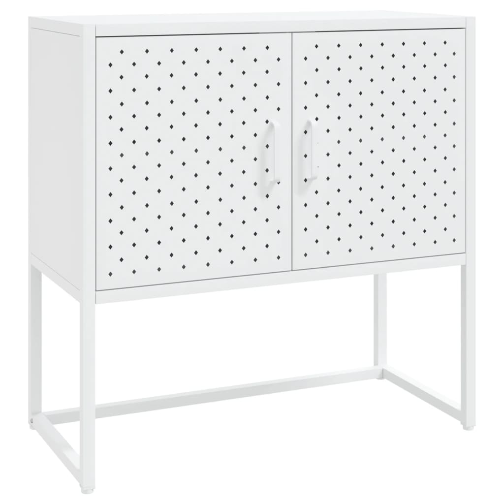 Skjenk hvit 75x35x75 cm stål