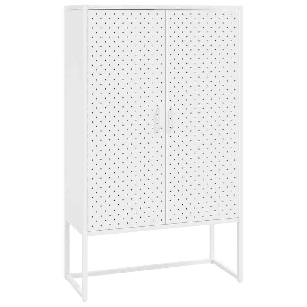 Highboard hvit 80x35x135 cm stål