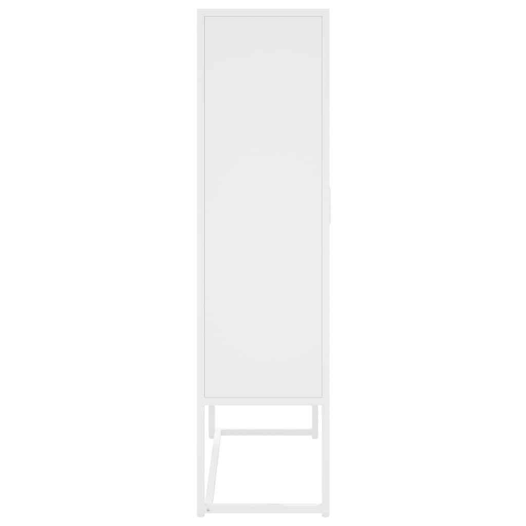 Highboard hvit 80x35x135 cm stål