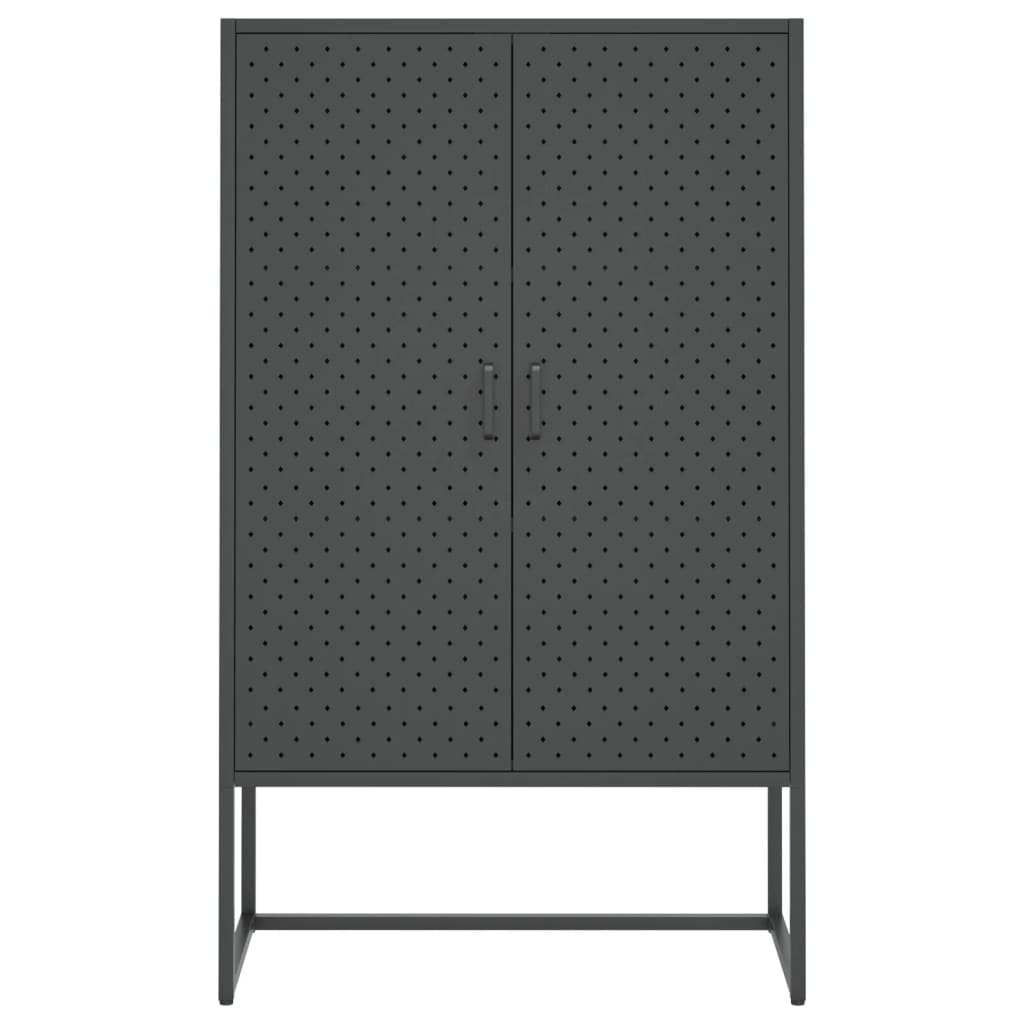 Highboard antrasitt 80x35x135 cm stål