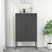 Highboard antrasitt 80x35x135 cm stål