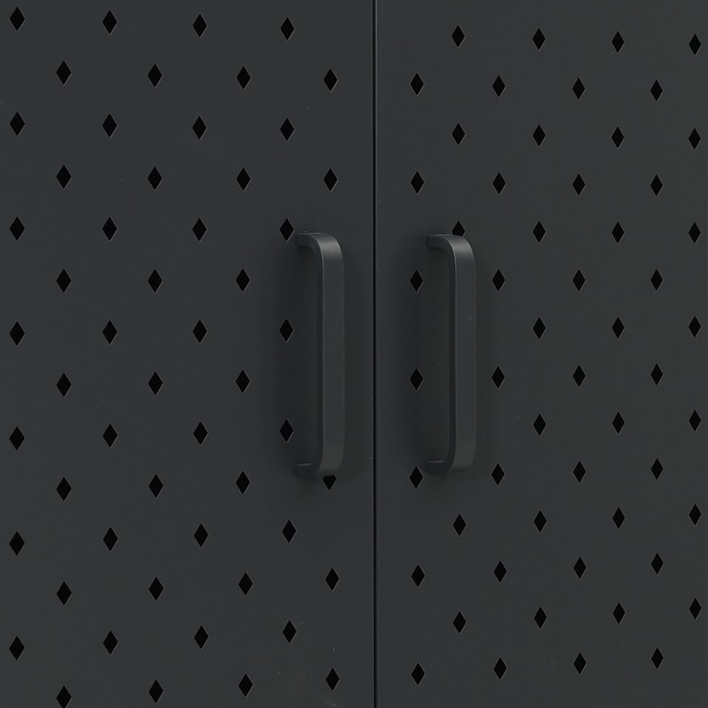 Highboard svart 80x35x135 cm stål