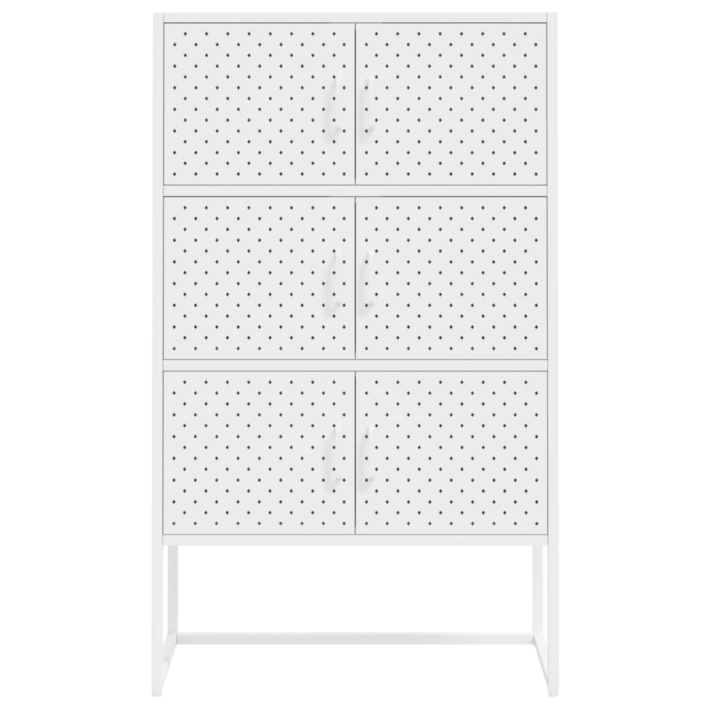 Highboard hvit 80x35x135 cm stål