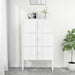 Highboard hvit 80x35x135 cm stål