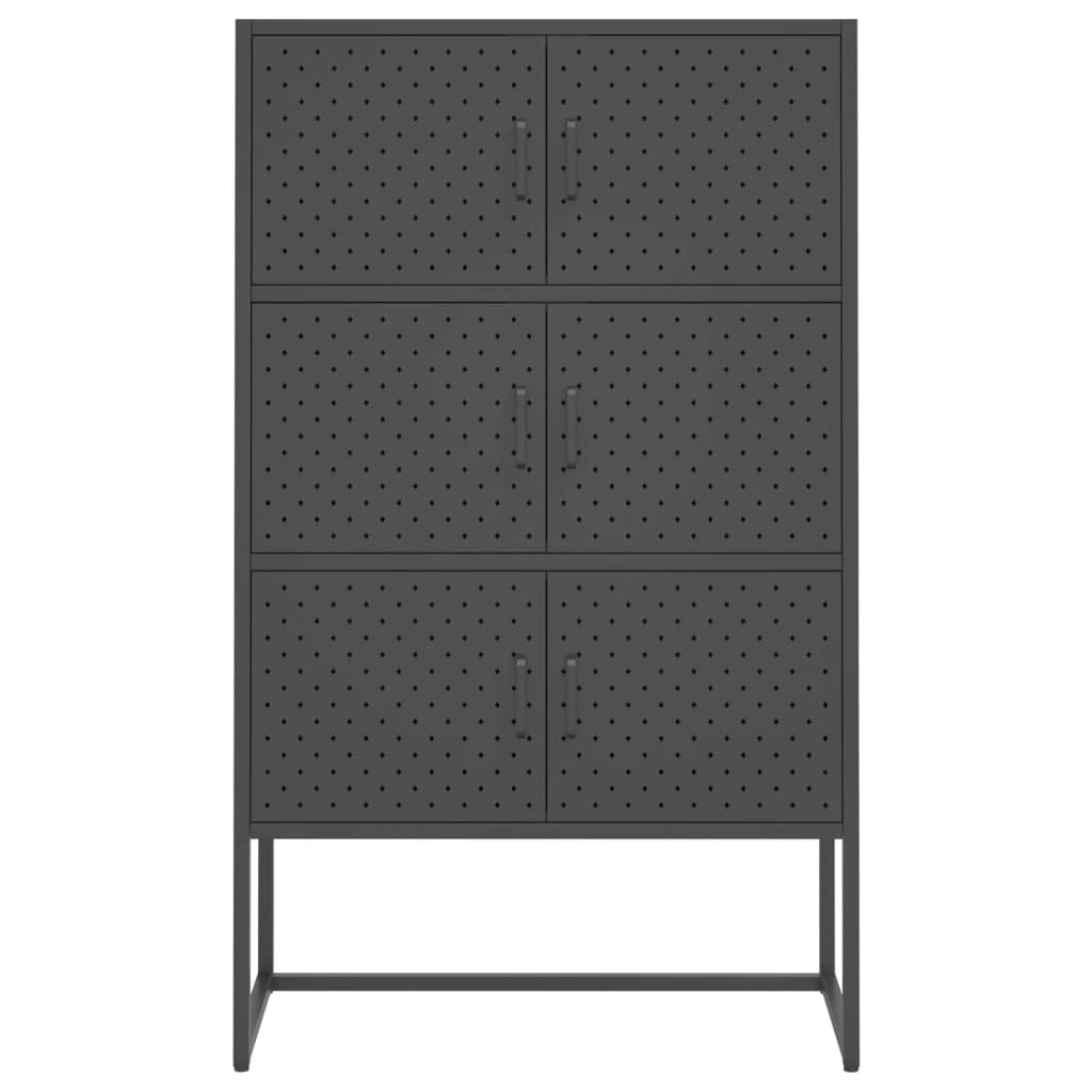 Highboard antrasitt 80x35x135 cm stål