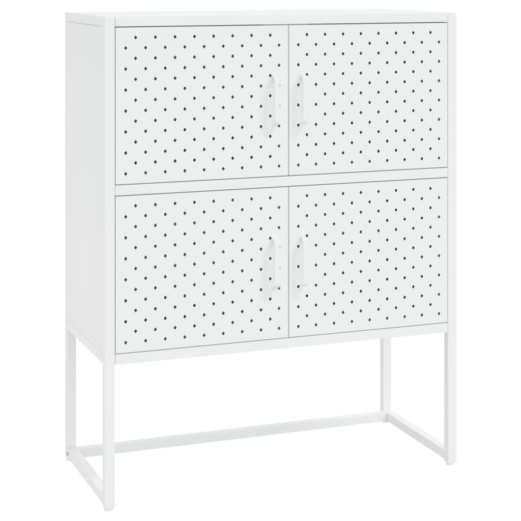 Highboard hvit 80x35x100 cm stål