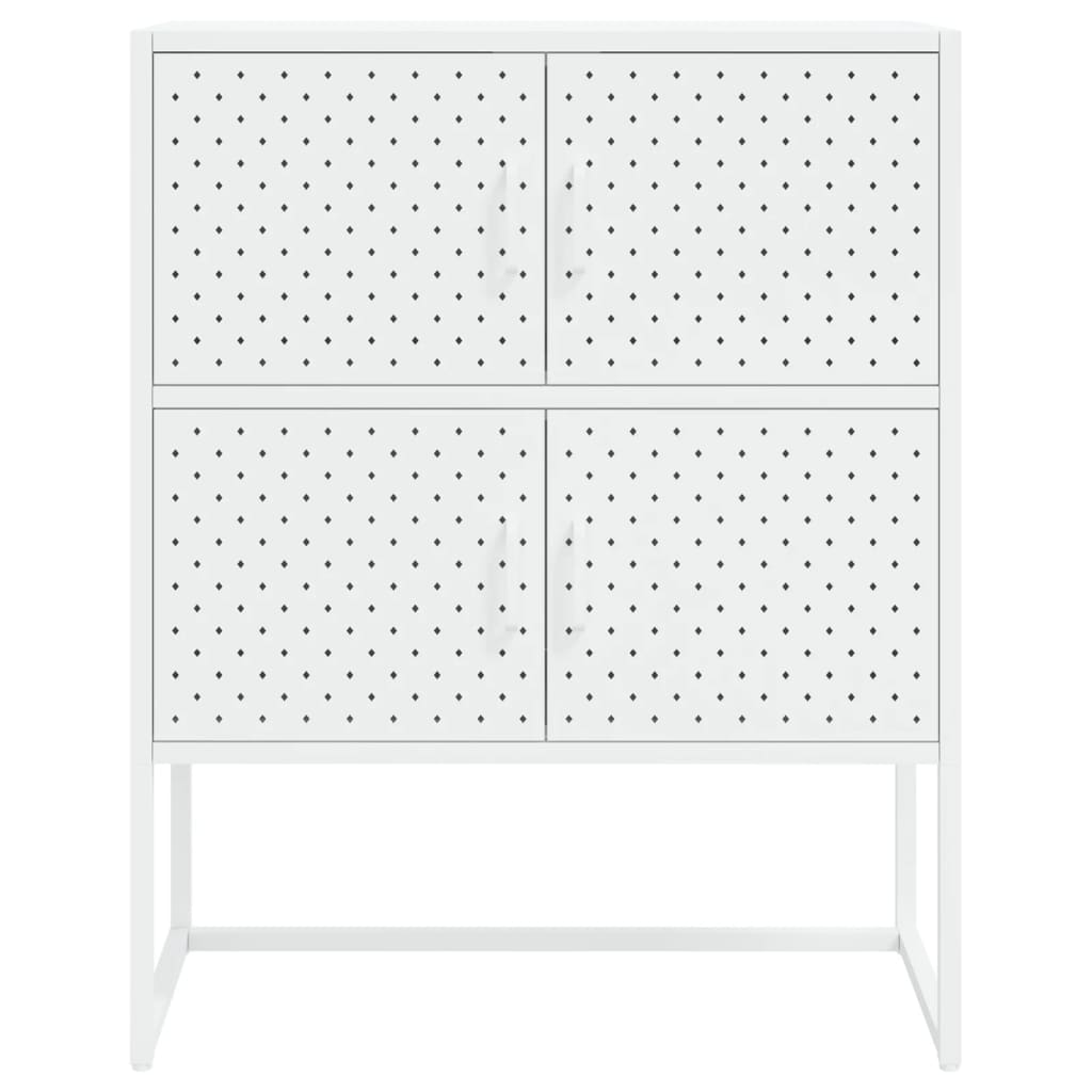 Highboard hvit 80x35x100 cm stål