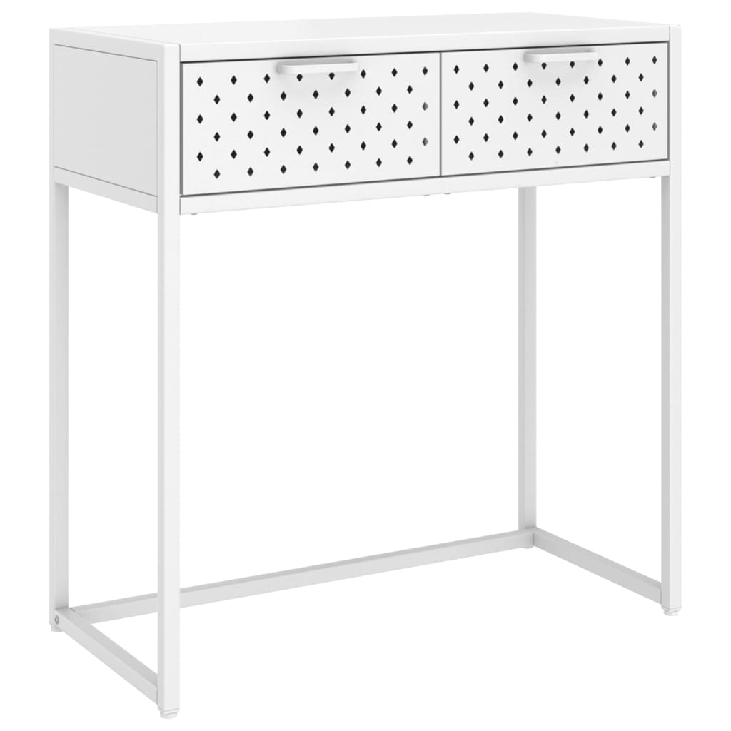 Konsollbord hvit 72x35x75 cm stål