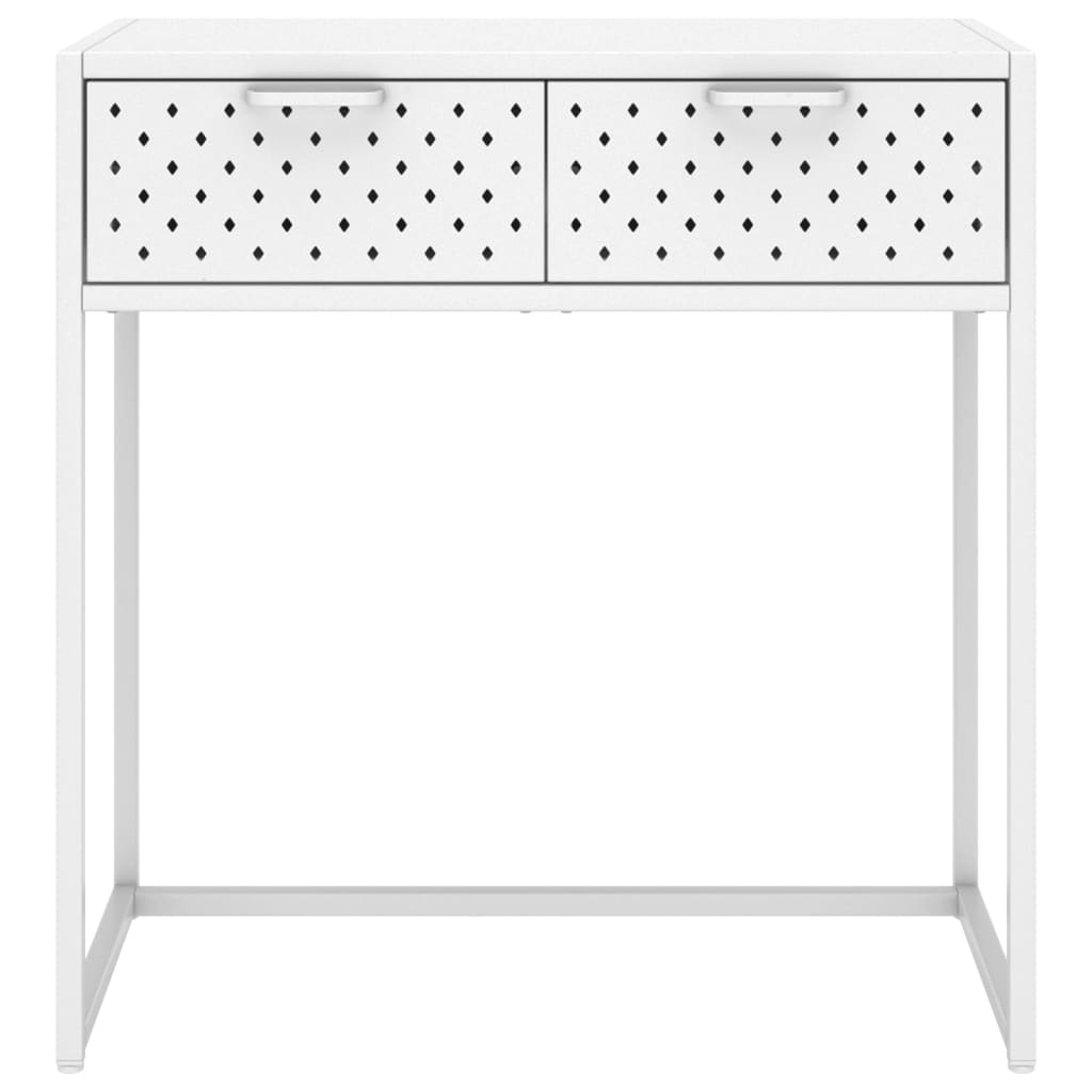 Konsollbord hvit 72x35x75 cm stål
