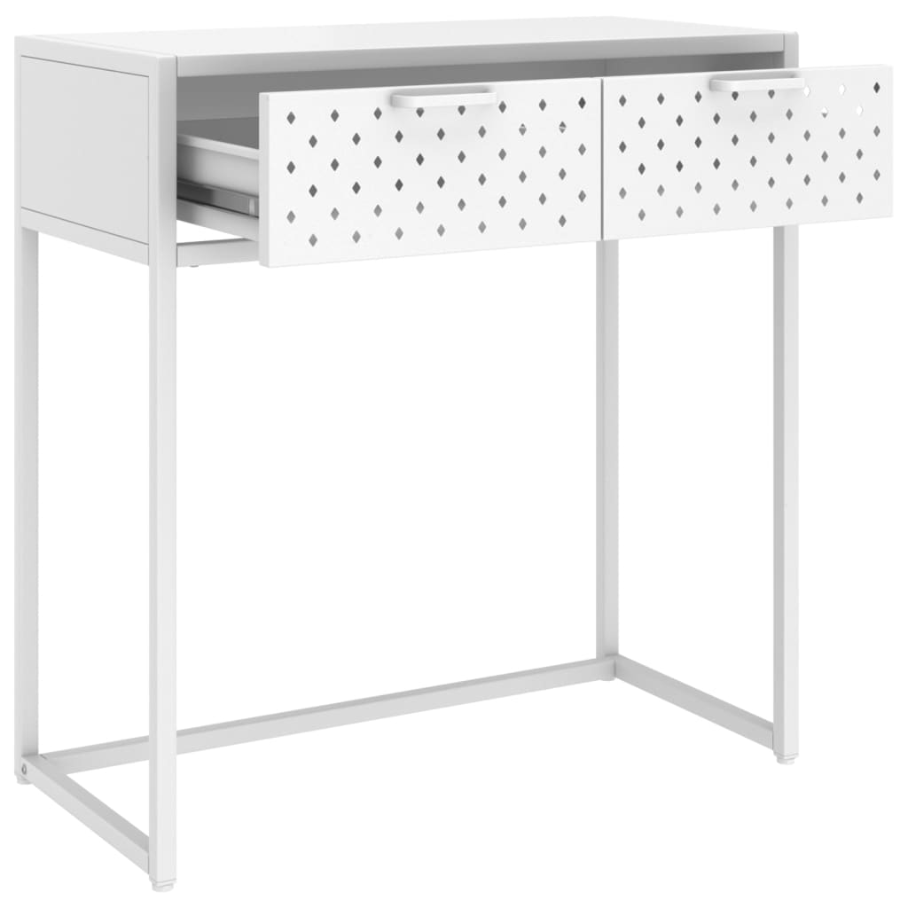 Konsollbord hvit 72x35x75 cm stål