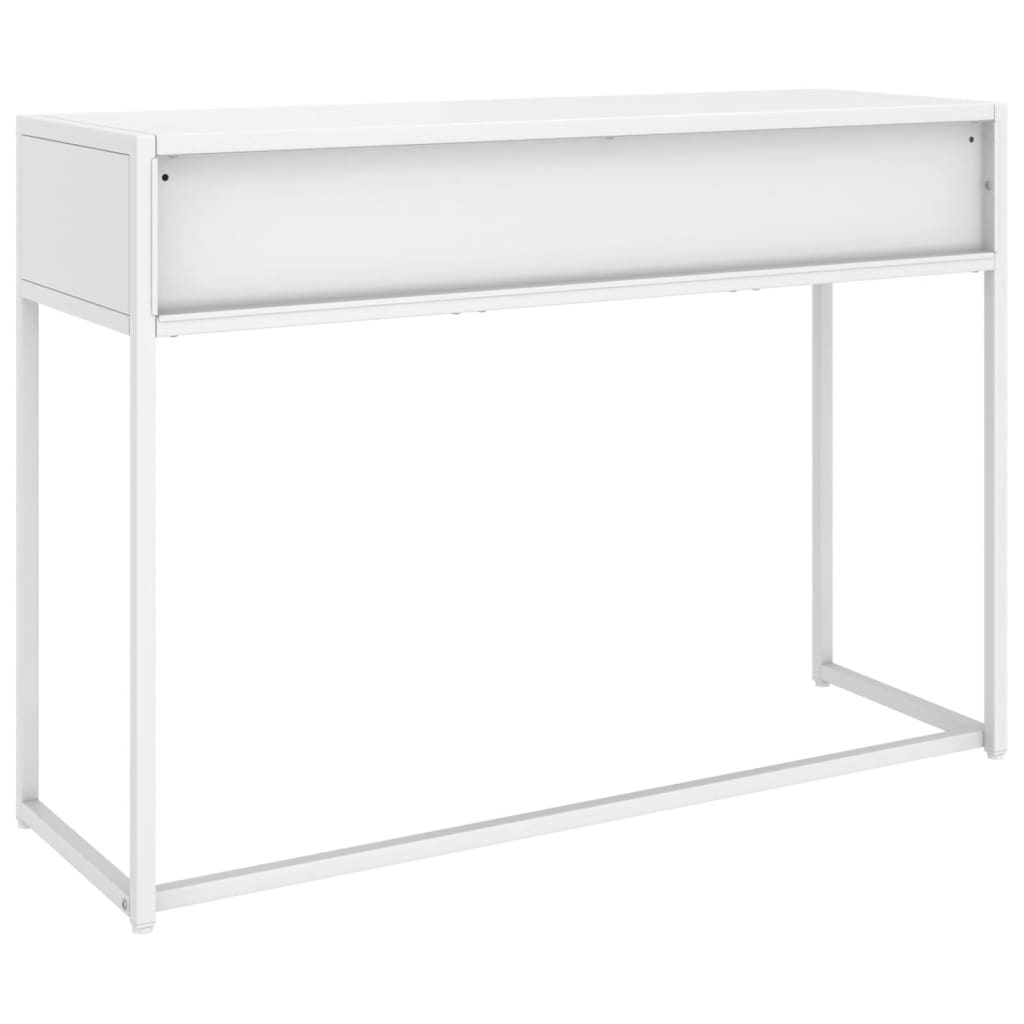 Konsollbord hvit 106x35x75 cm stål