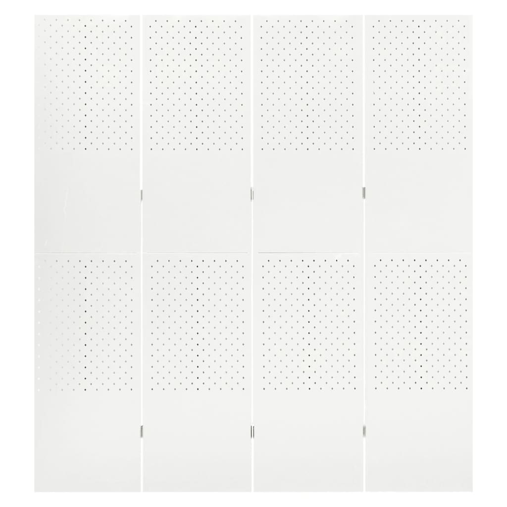 Romdeler 4 paneler hvit 160x180 cm stål
