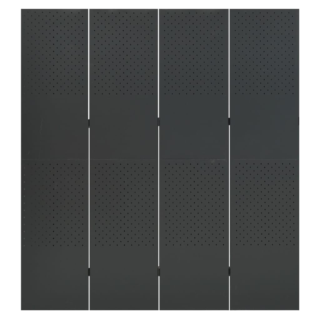 Romdeler 4 paneler antrasitt 160x180 cm stål