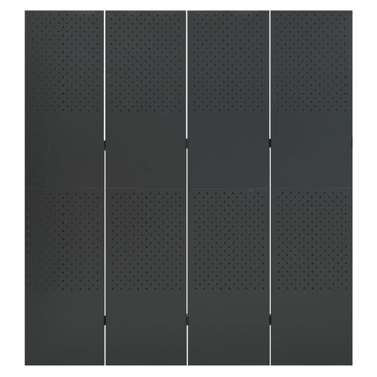Romdeler 4 paneler antrasitt 160x180 cm stål