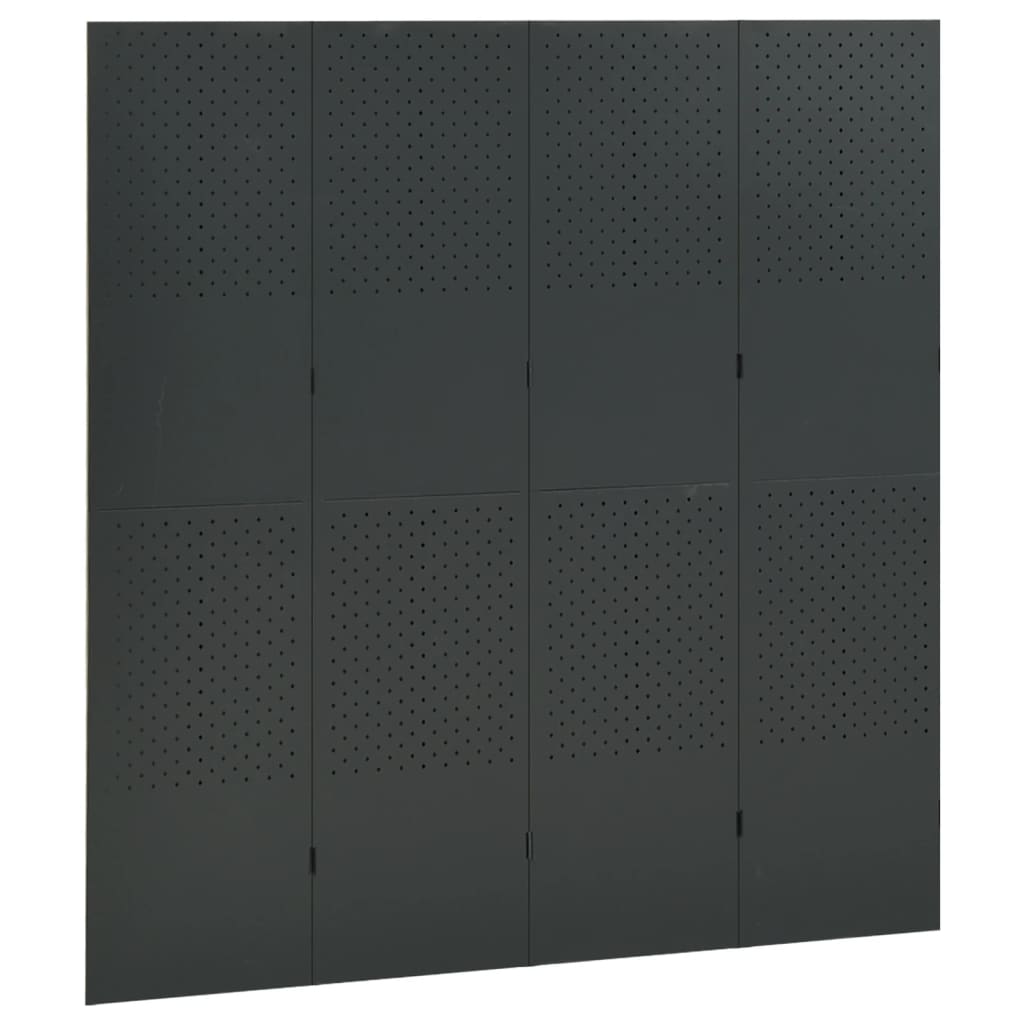 Romdeler 4 paneler antrasitt 160x180 cm stål
