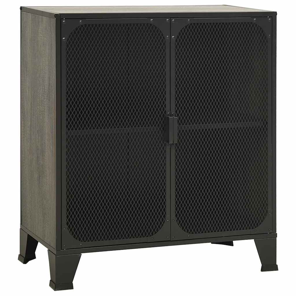Oppbevaringsskap grå 72x36x82 cm metall og MDF
