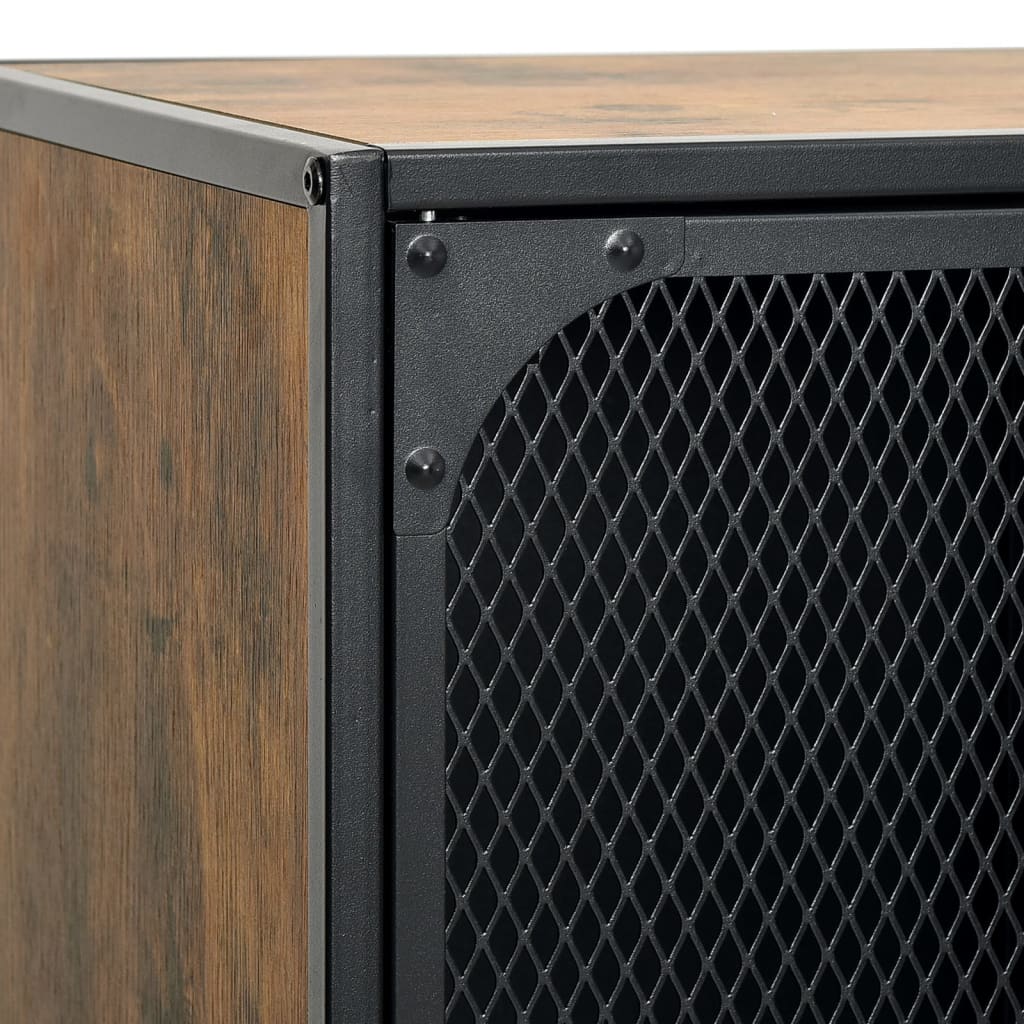 Oppbevaringsskap rustikk brun 72x36x82 cm metall og MDF