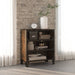 Oppbevaringsskap rustikk brun 72x36x82 cm metall og MDF