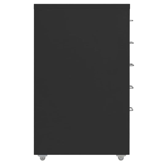 Mobilt arkivskap svart 28x41x69 cm metall