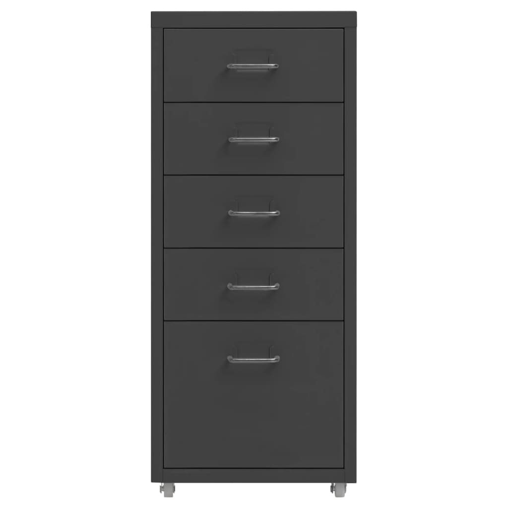 Mobilt arkivskap antrasitt 28x41x69 cm metall