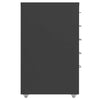 Mobilt arkivskap antrasitt 28x41x69 cm metall