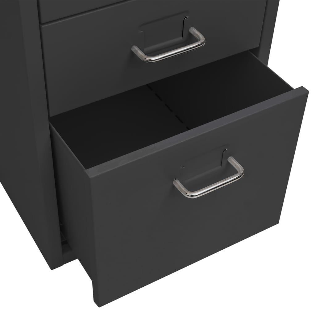 Mobilt arkivskap antrasitt 28x41x69 cm metall