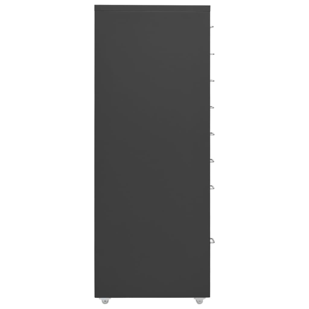 Mobilt arkivskap antrasitt 28x41x109 cm metall