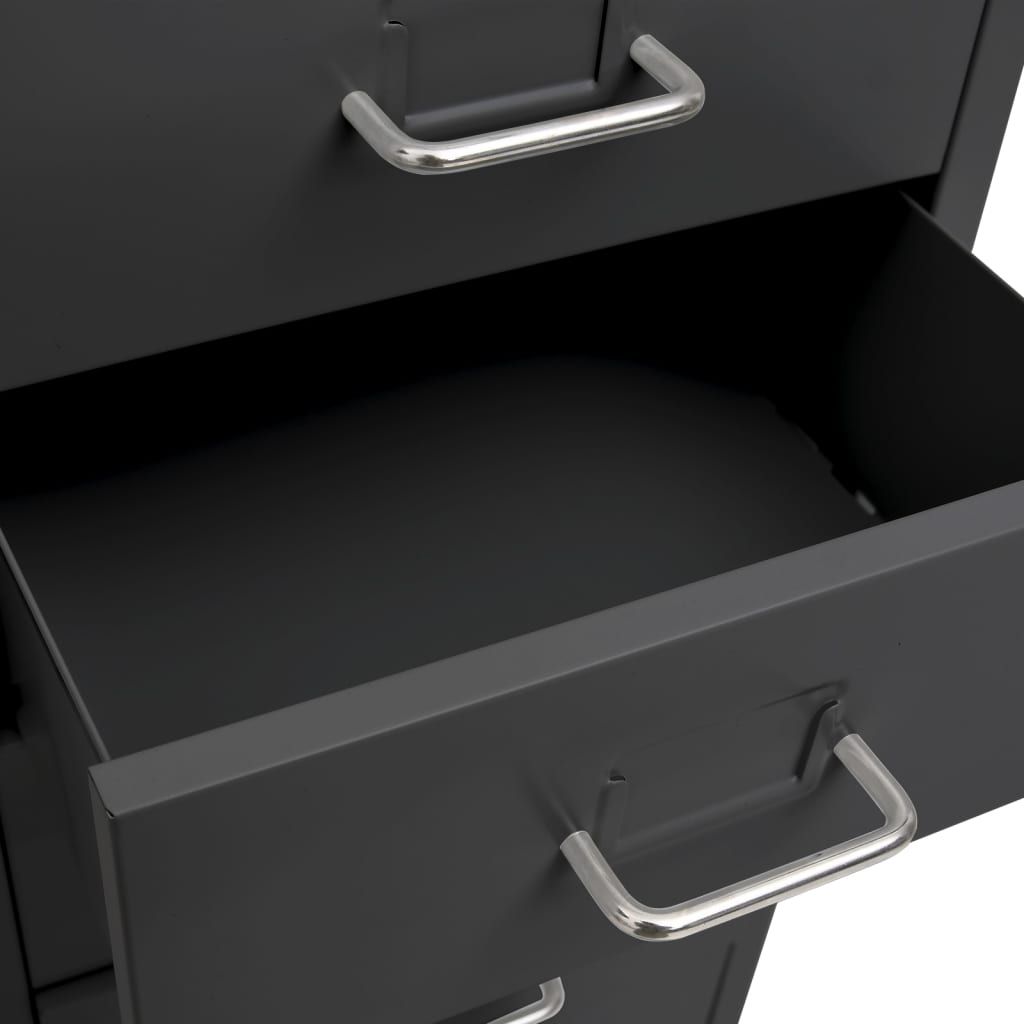 Mobilt arkivskap antrasitt 28x41x109 cm metall