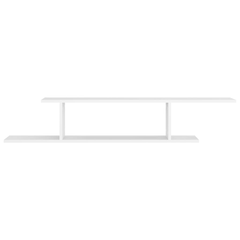 Veggmontert TV-hylle hvit 125x18x23 cm konstruert tre