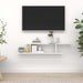 Veggmontert TV-hylle hvit 125x18x23 cm konstruert tre