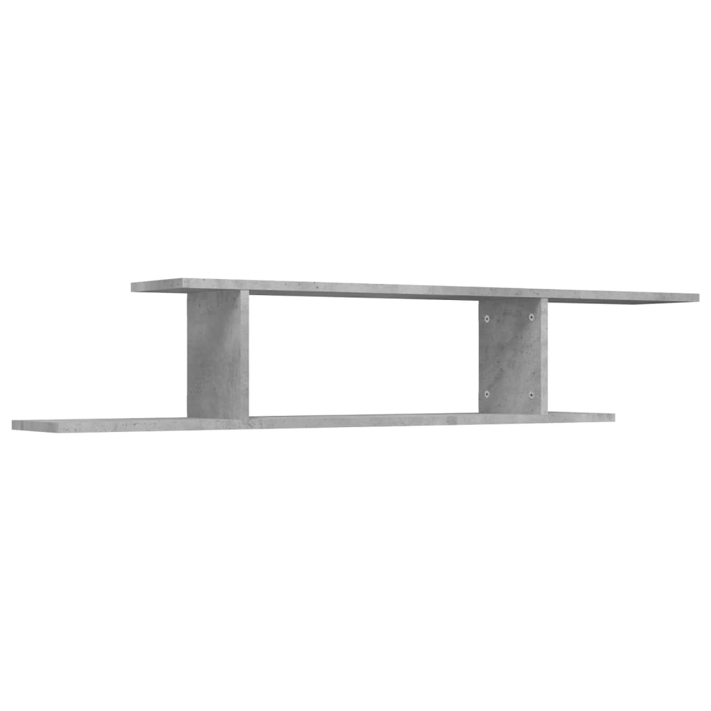 Veggmontert TV-hylle betonggrå 125x18x23 cm konstruert tre