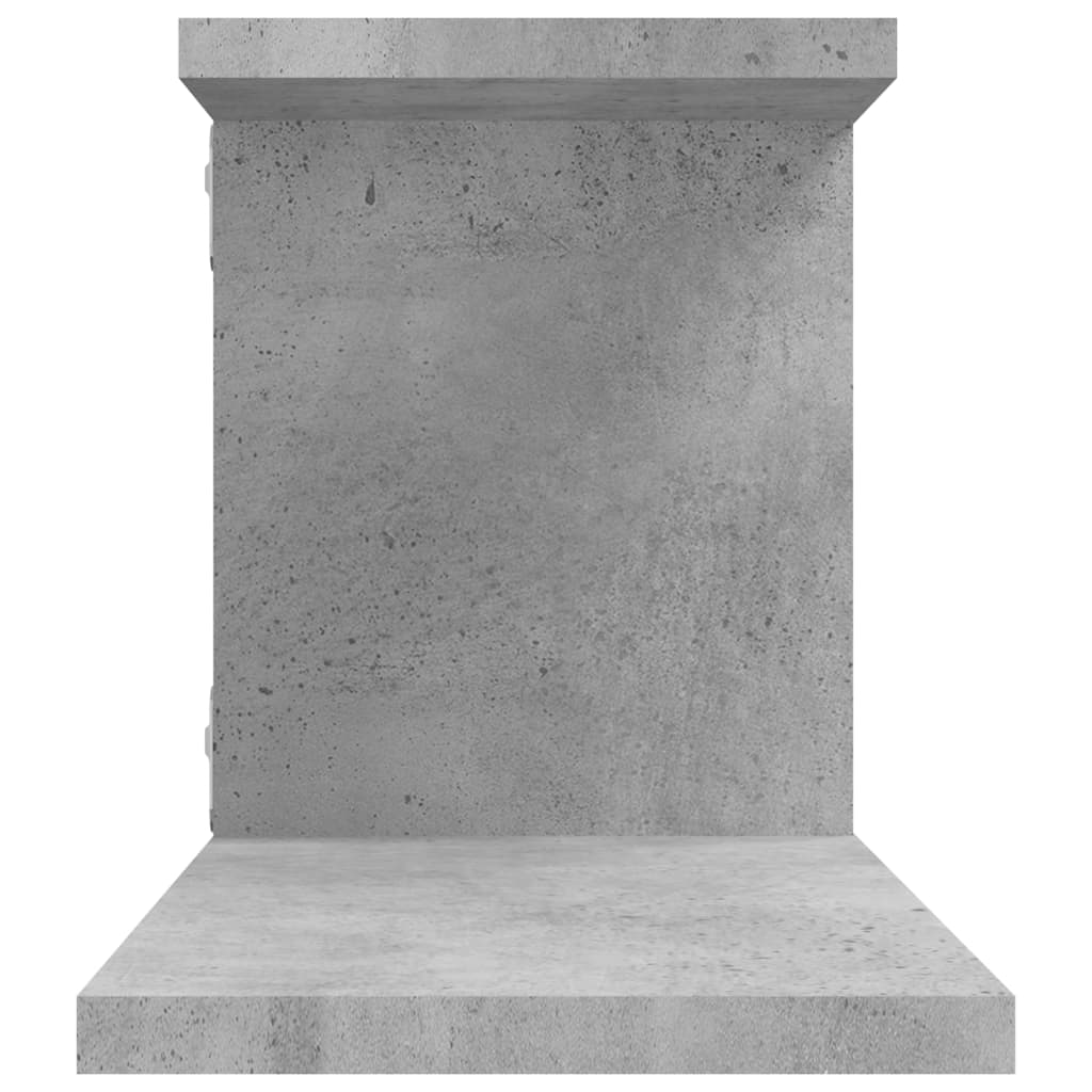 Veggmontert TV-hylle betonggrå 125x18x23 cm konstruert tre