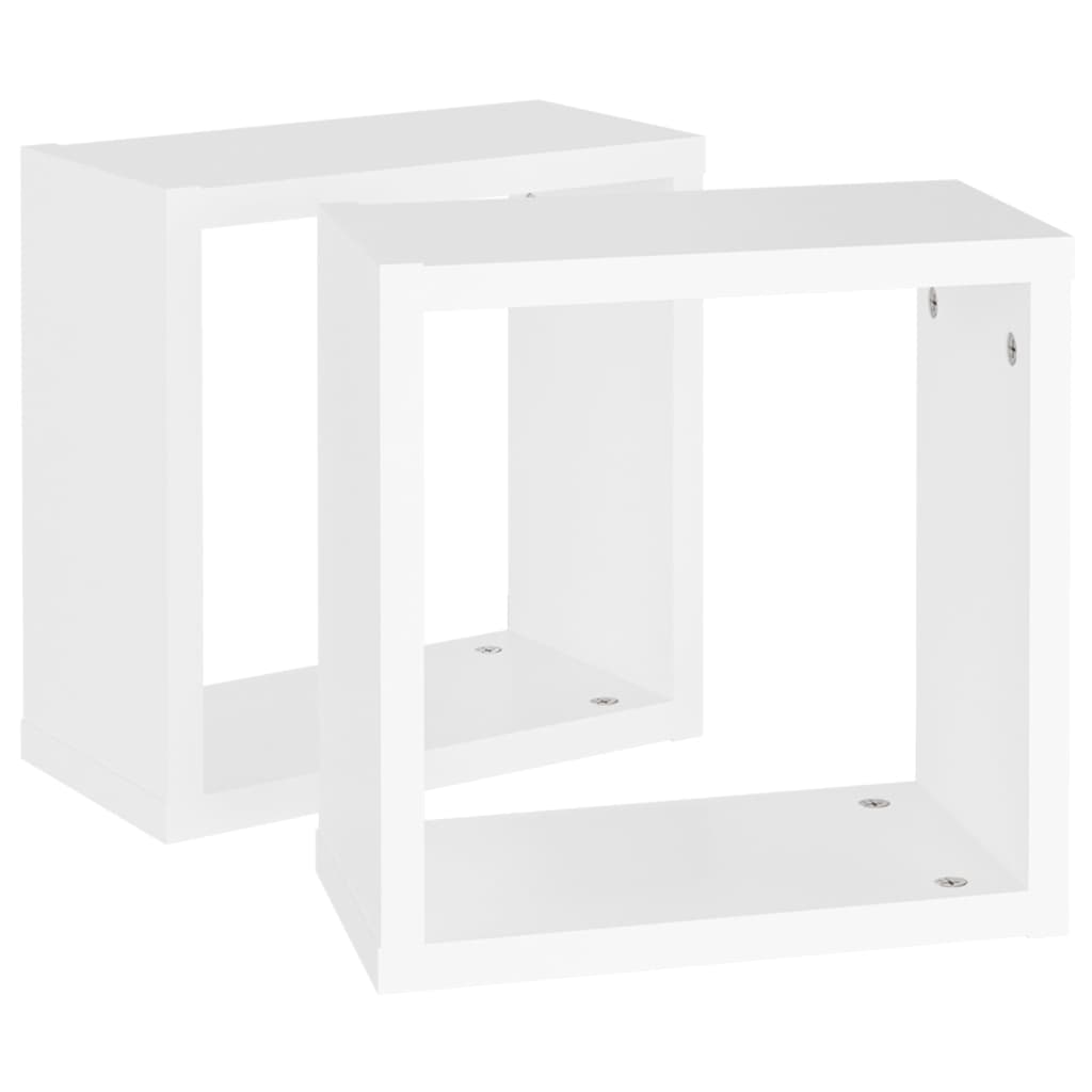 Vegghyller kubeformet 2 stk hvit 30x15x30 cm