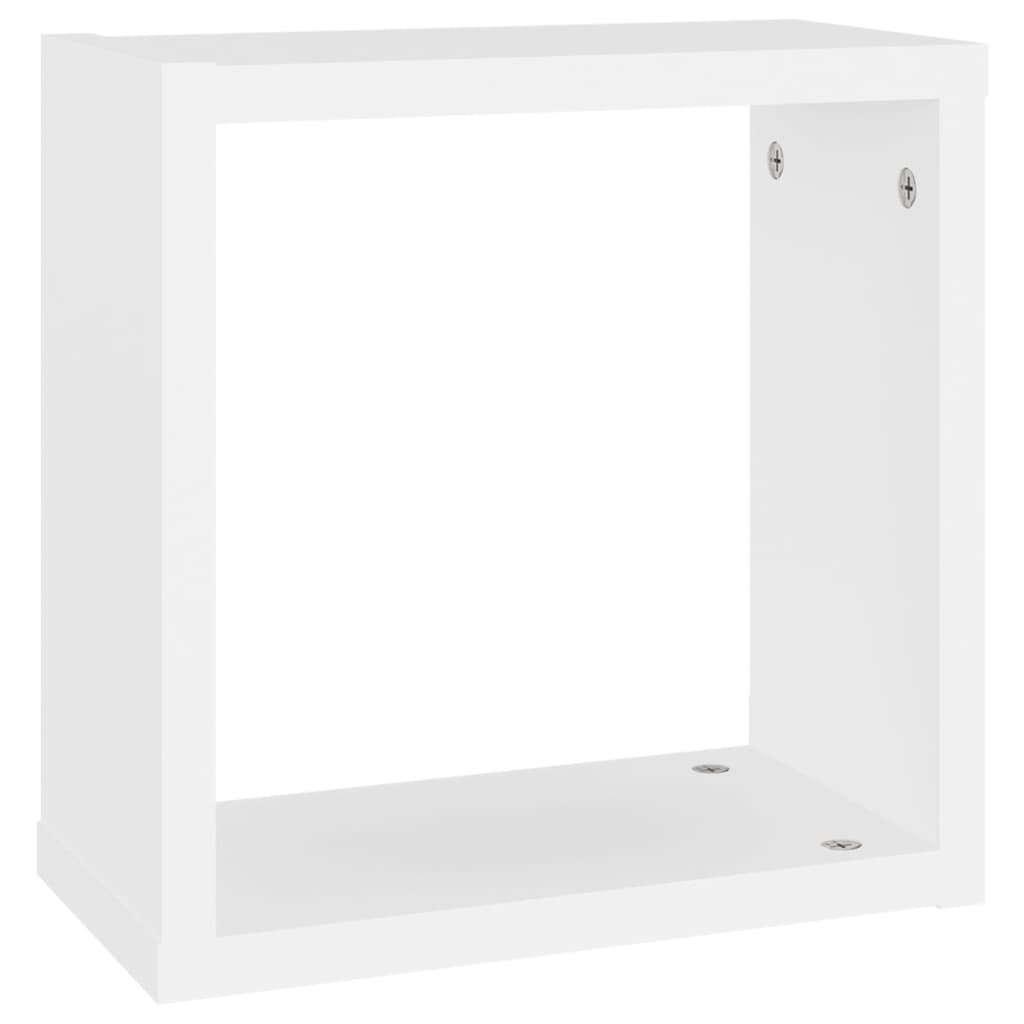 Vegghyller kubeformet 2 stk hvit 30x15x30 cm