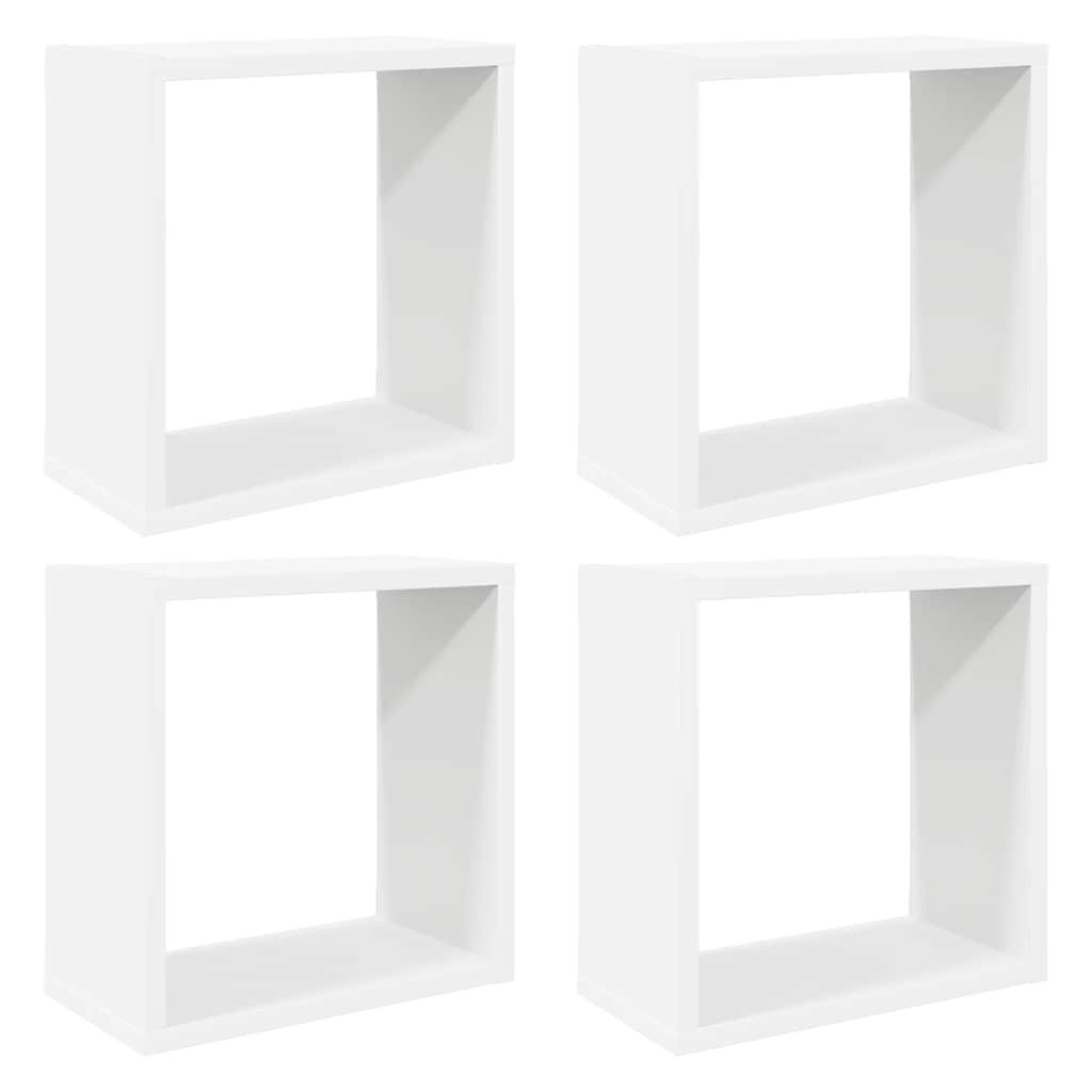 Vegghyller kubeformet 4 stk hvit 30x15x30 cm vidaXL