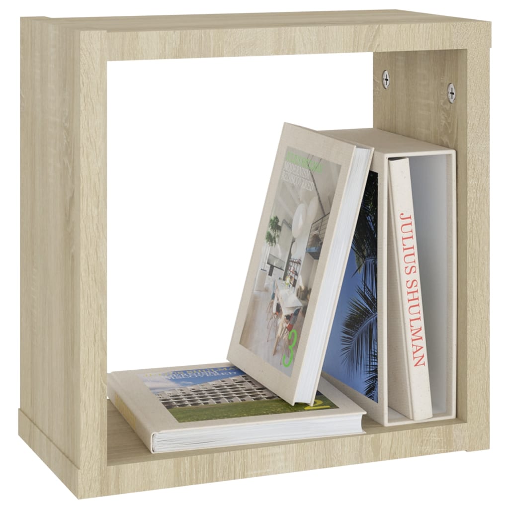 Vegghyller kubeformet 4 stk sonoma eik 30x15x30 cm