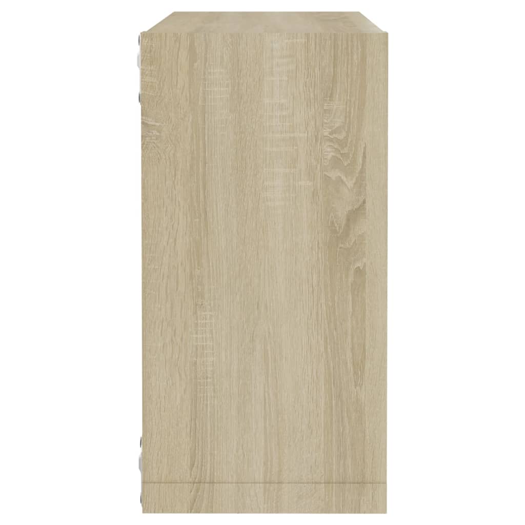 Vegghyller kubeformet 4 stk sonoma eik 30x15x30 cm