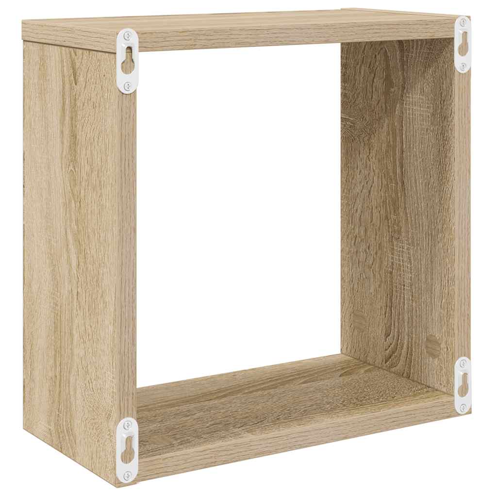 Vegghyller kubeformet 6 stk sonoma eik 30x15x30 cm
